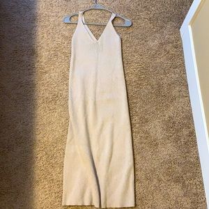 Zara beige knit midi dress size S
